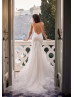 Double Straps Beaded Ivory Lace Tulle Shimmering Wedding Dress